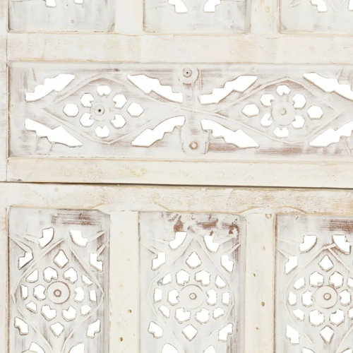 Bungalow Rose Room Divider Folding Privacy Screen for Home Office Solid Wood Mango & Reviews